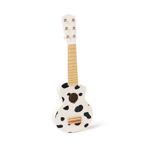 Guitare enfant en bois noir et blanc – jouet musical dès 3 ans