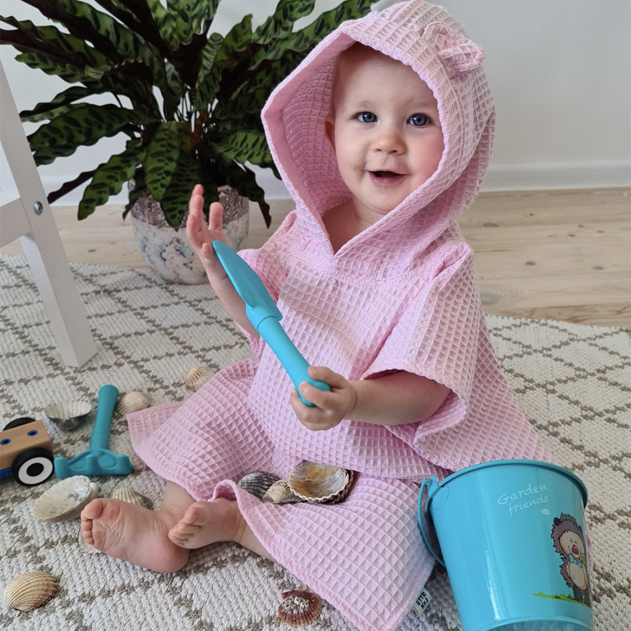 Poncho de bain rose poudré GMLB