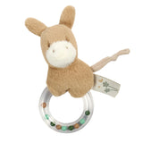 Hochet anneau LouLou Âne – 15 cm – Caramel clair nattou NATTOU