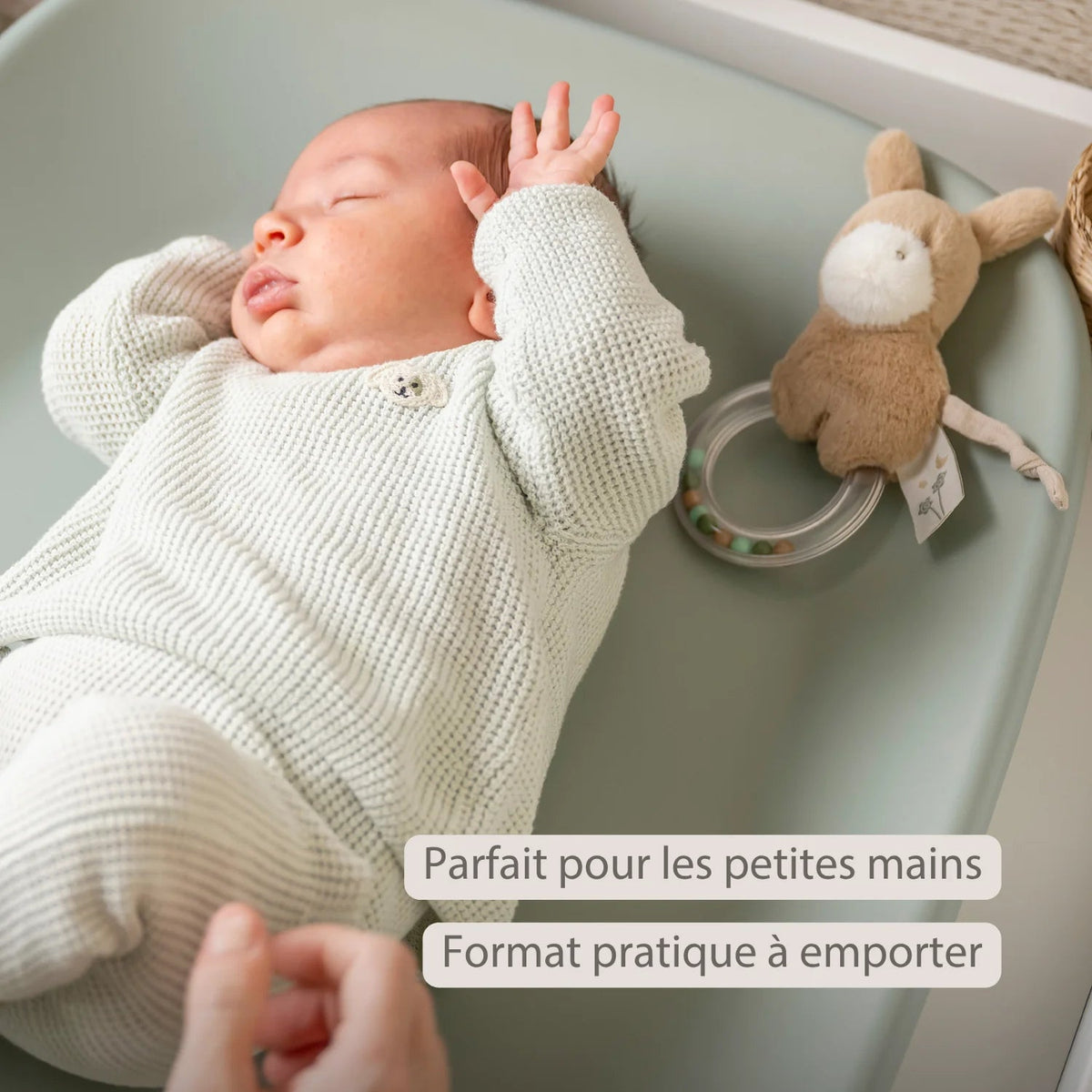 Hochet anneau LouLou Âne – 15 cm – Caramel clair nattou NATTOU