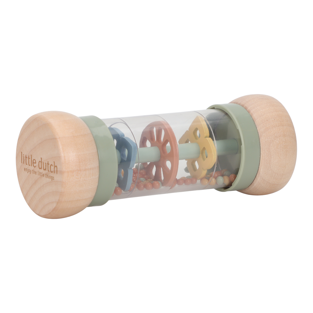 Hochet de pluie en bois Safari Friends – bâton de pluie bébé