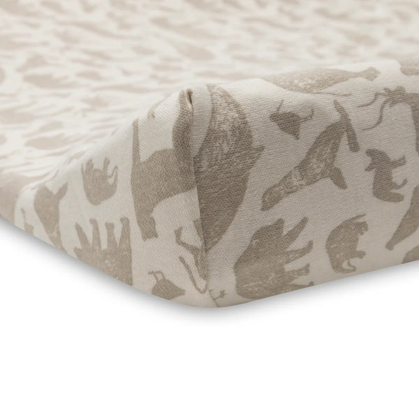 Housse de matelas à langer Jersey Animals Nougat – 50 x 70 cm – Jollein