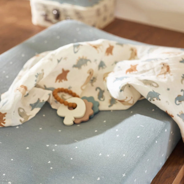 Housse de matelas à langer Jersey Twinkling Sea Green – 50 x 70 cm – Jollein