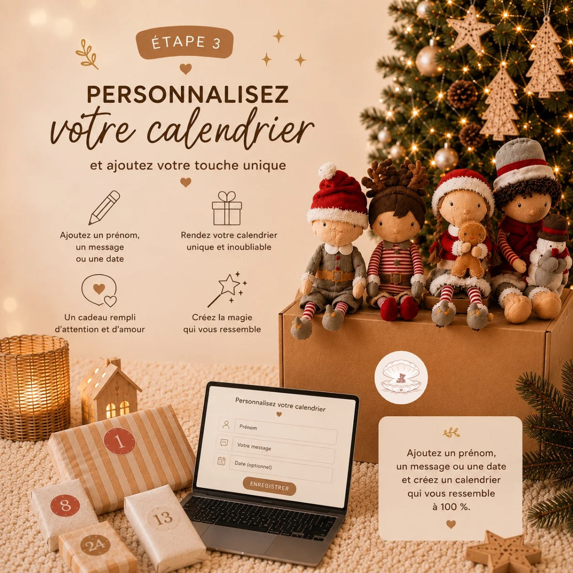 calendrier de l'avent enfant Petit coeur salé