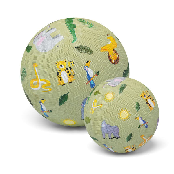 Balle bébé jungle en caoutchouc naturel – 13 cm ou 18 cm