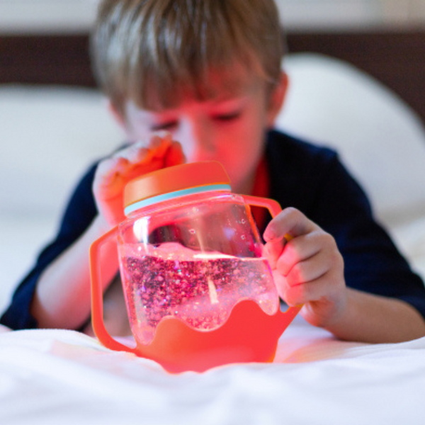 Jarre sensorielle Glo Pals corail | Jouet lumineux dès 18 mois