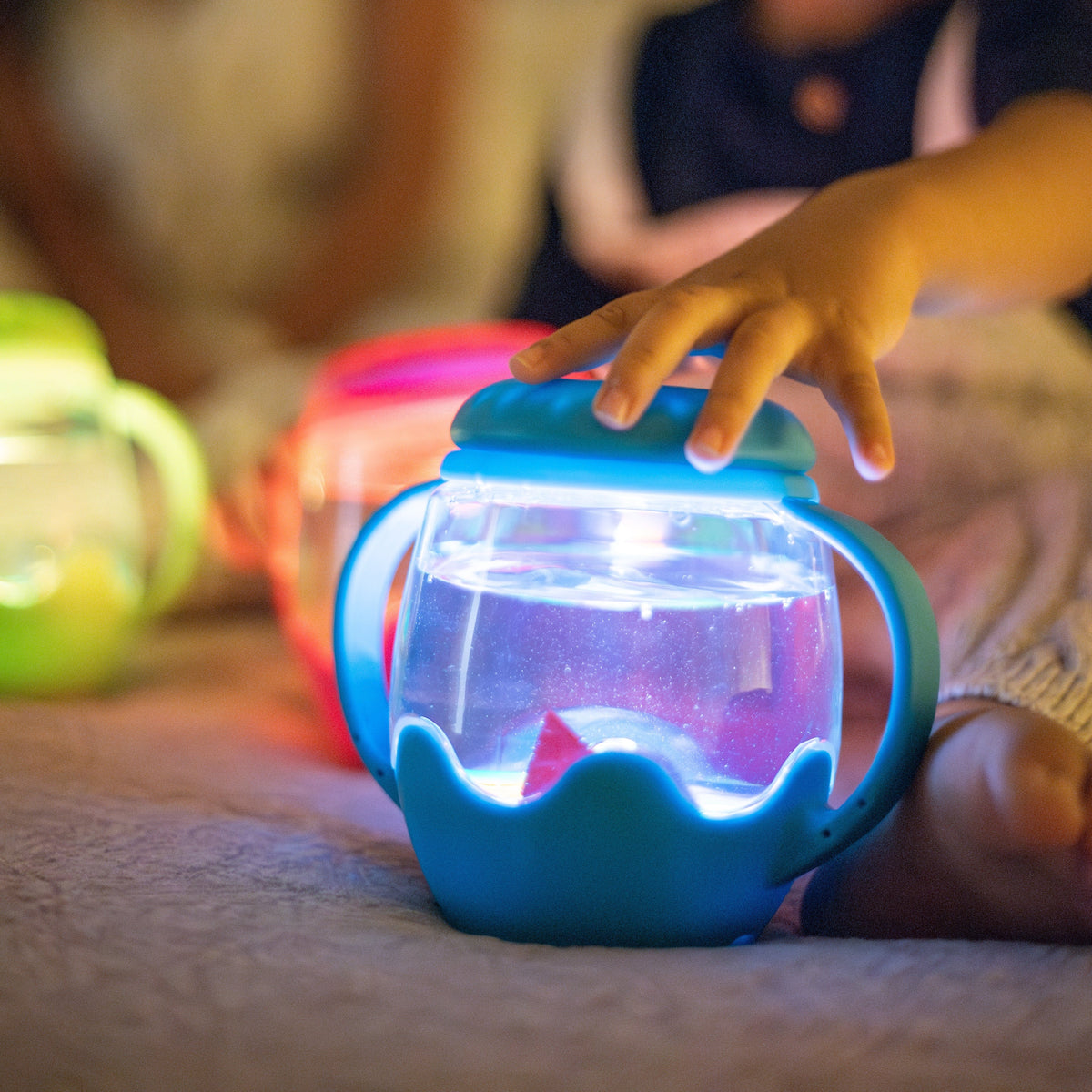 Jarre jouet sensoriel lumineux enfant – bocal apaisant dès 18 mois Bleue GLO PALS