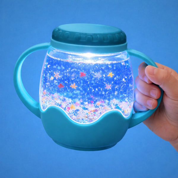 Jarre jouet sensoriel lumineux enfant – bocal apaisant dès 18 mois Bleue GLO PALS