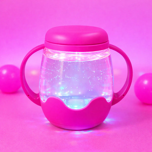 Jarre jouet sensoriel lumineux enfant – bocal apaisant dès 18 mois rose GLO PALS