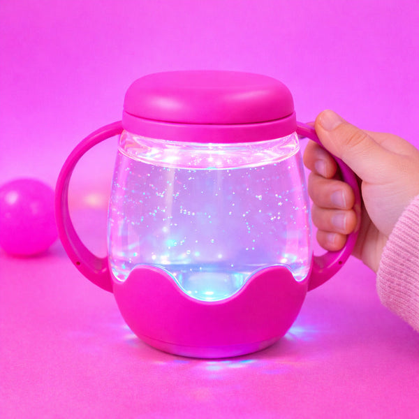 Jarre jouet sensoriel lumineux enfant – bocal apaisant dès 18 mois rose GLO PALS