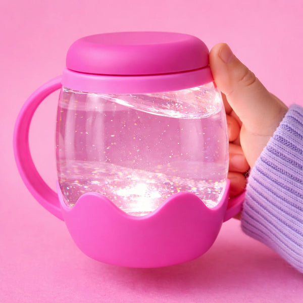 Jarre jouet sensoriel lumineux enfant – bocal apaisant dès 18 mois rose GLO PALS