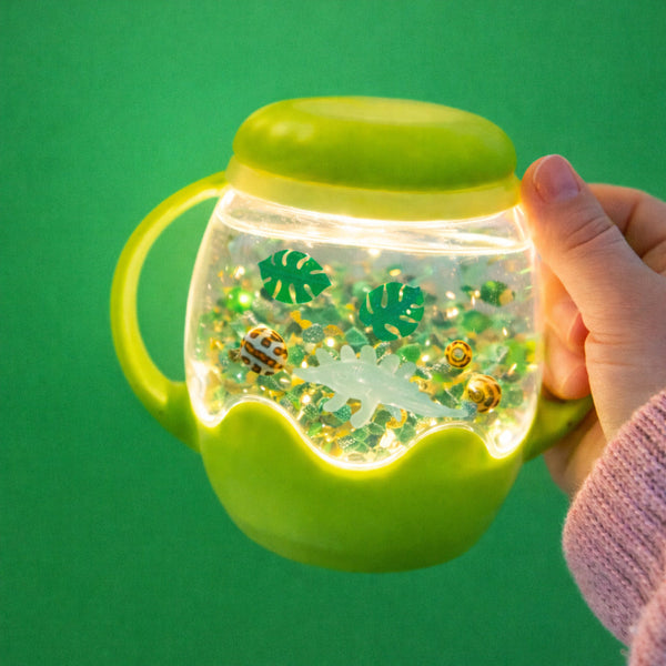 Jarre jouet sensoriel lumineux enfant – bocal apaisant dès 18 mois verte GLO PALS