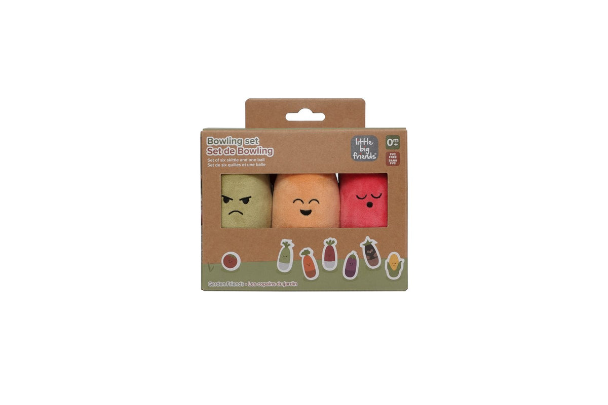 Set de Bowling Potager – Un adorable jeu de quilles en tissu pour bébé 🍅🥕 LITTLE BIG FRIENDS