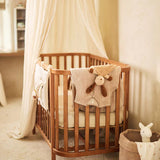 Panier de rangement Cloudy Rib Milky Coffee en tissu côtelé. Grand format pour organiser les essentiels de bébé avec style et douceur.