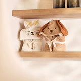 Cape de bain bébé éponge 75x75cm – Charlie avec capuche et petites oreilles JOLLEIN