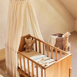 Panier de rangement Cloudy Rib Milky Coffee en tissu côtelé. Grand format pour organiser les essentiels de bébé avec style et douceur.