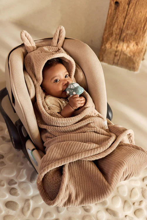 Couverture portefeuille Bunny Cloudy Rib - Milky Coffee 🐰☁️