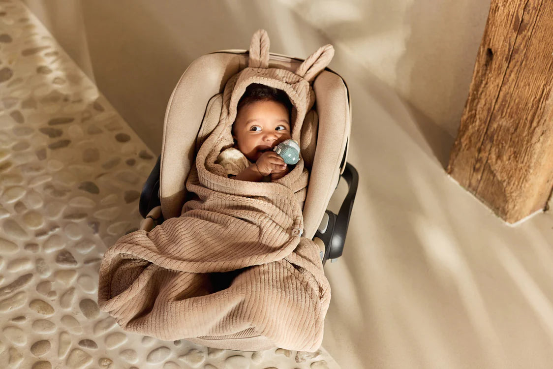 Couverture portefeuille Bunny Cloudy Rib - Milky Coffee 🐰☁️