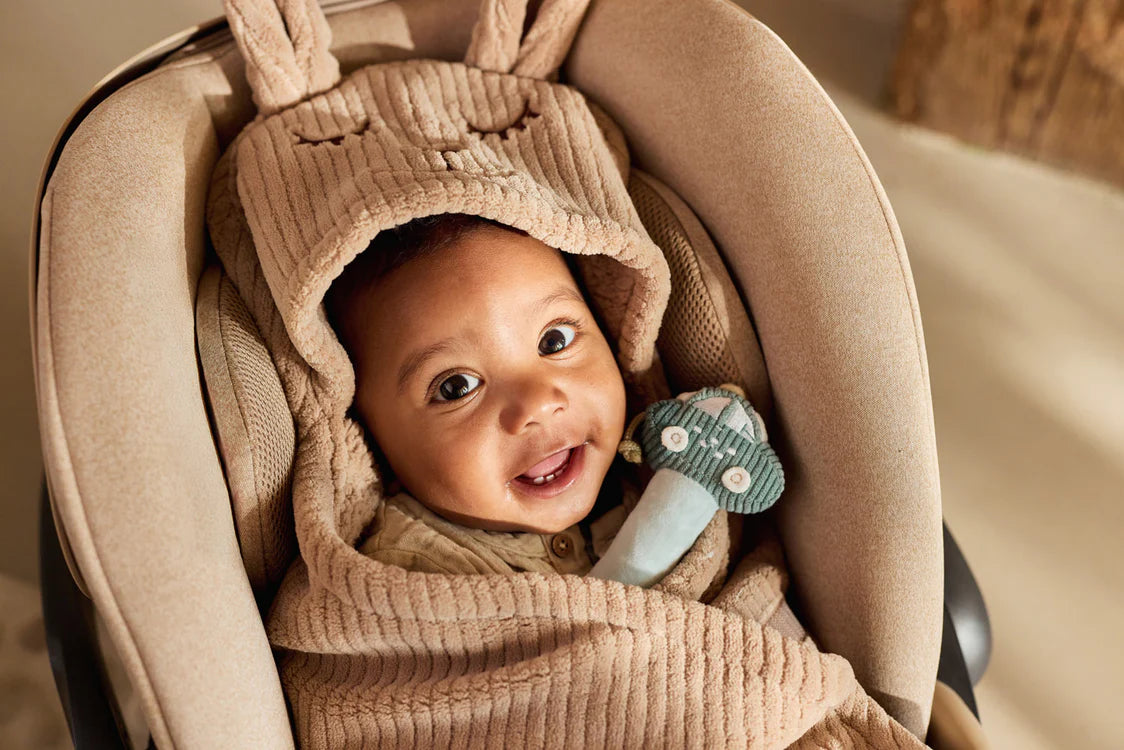 Couverture portefeuille Bunny Cloudy Rib - Milky Coffee 🐰☁️