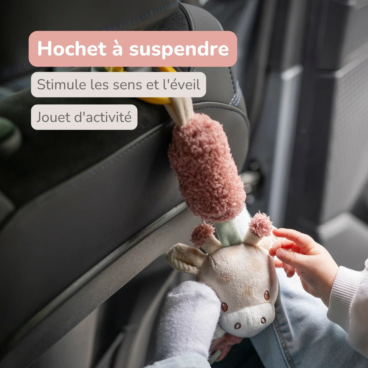 Jouet d'éveil sonore Girafe Gina 28 cm – Nattou – Hochet à suspendre multicolore 🦒 NATTOU