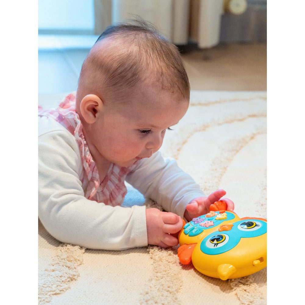 Jouet musical bébé hibou – sons animaux et berceuses 12 mois