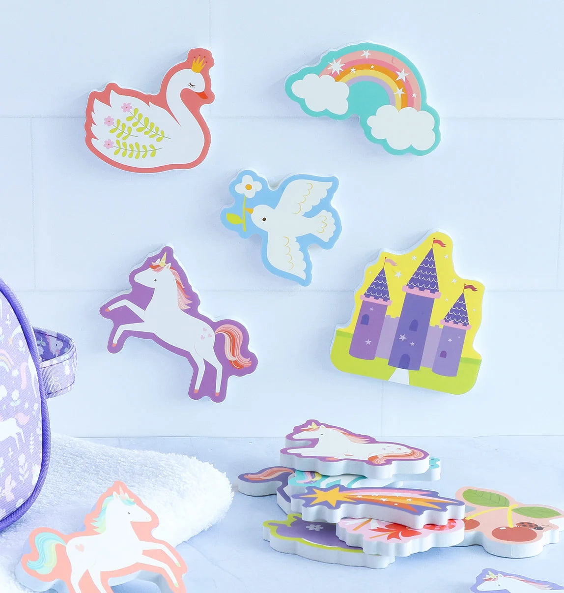 Jouets de bain en mousse – Rêves de Licorne – 14 pièces mushie