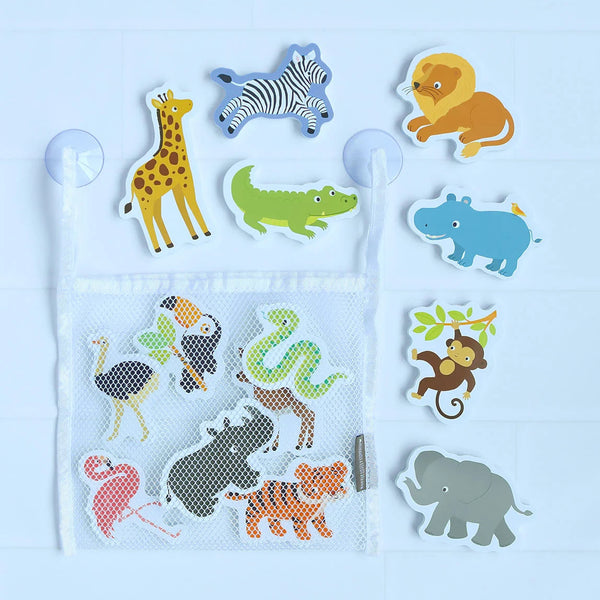 Jouets de bain en mousse – Safari – 14 pièces mushie