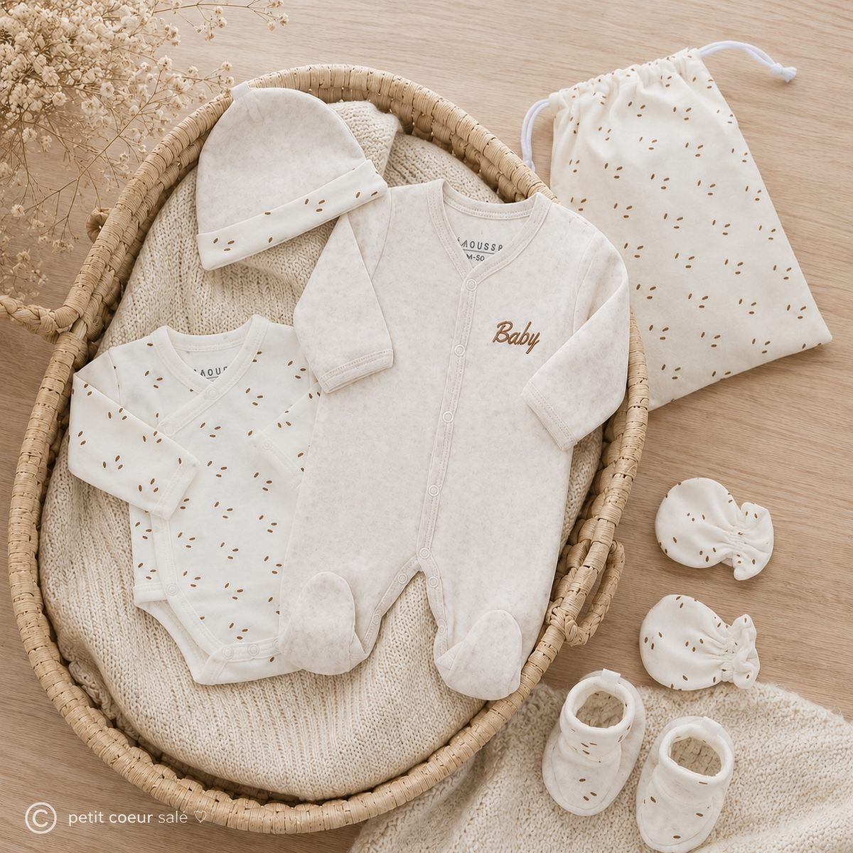 Kit naissance bébé complet – 6 essentiels pour la maternité 1 mois TROIS KILOS SEPT