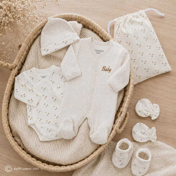 Kit naissance bébé complet – 6 essentiels pour la maternité 1 mois TROIS KILOS SEPT