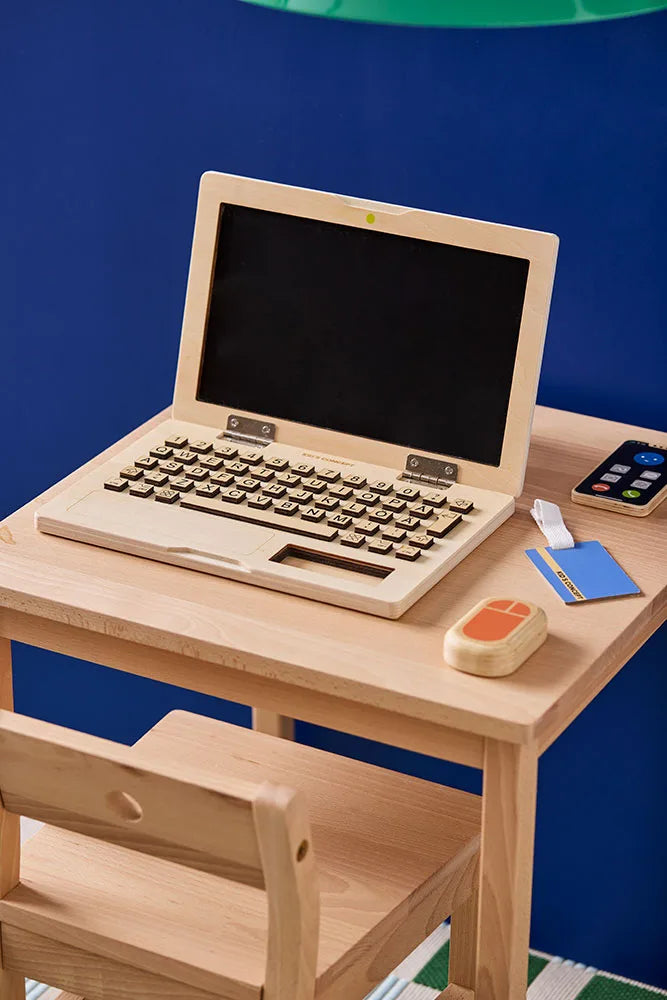 Kit travail au bureau ordinateur en bois – jeu d’imitation dès 3 ans