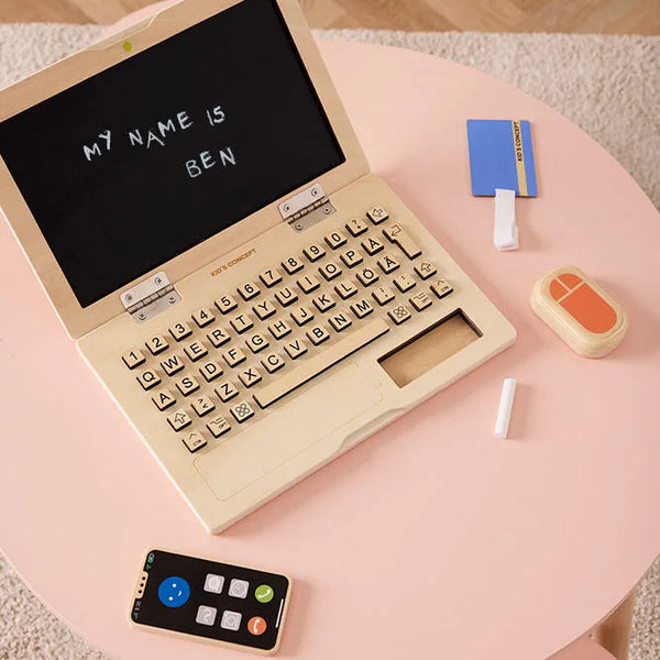 Kit travail au bureau ordinateur en bois – jeu d’imitation dès 3 ans