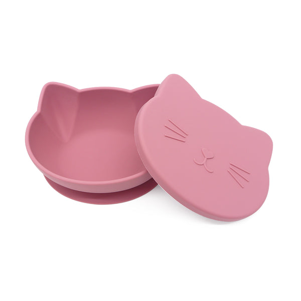 Bol chat ventouse et couvercle dark pink