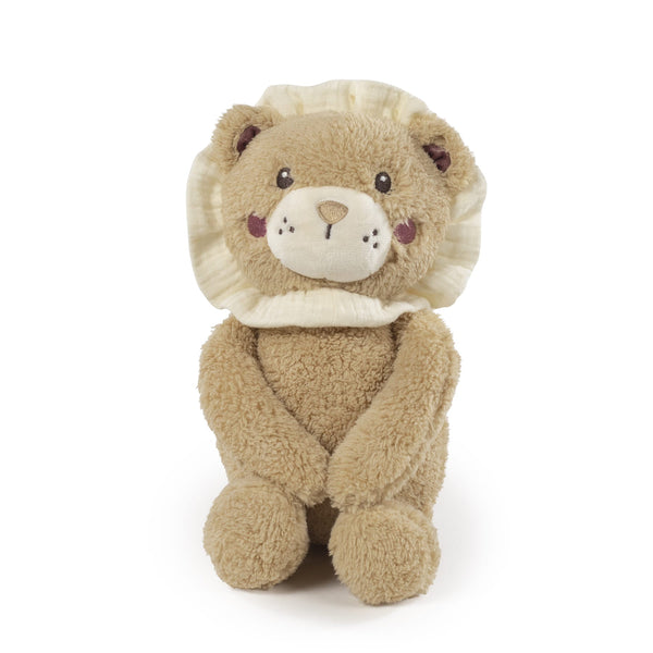 Lion en peluche bébé dès la naissance (30 cm). Doudou doux, détails brodés, sans petites pièces. Conforme EN-71.
