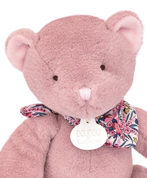 L'Ours Doudou - Ours en peluche rose- 25 cm DOUDOU ET COMPAGNIE