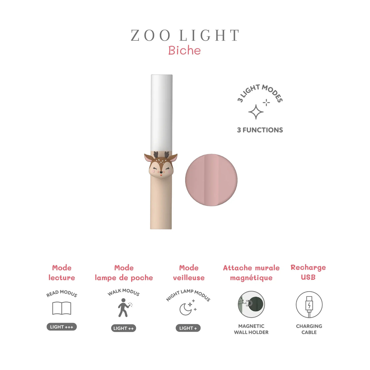Lampe veilleuse enfant Zoo Light – Cerf – The Zoofamily