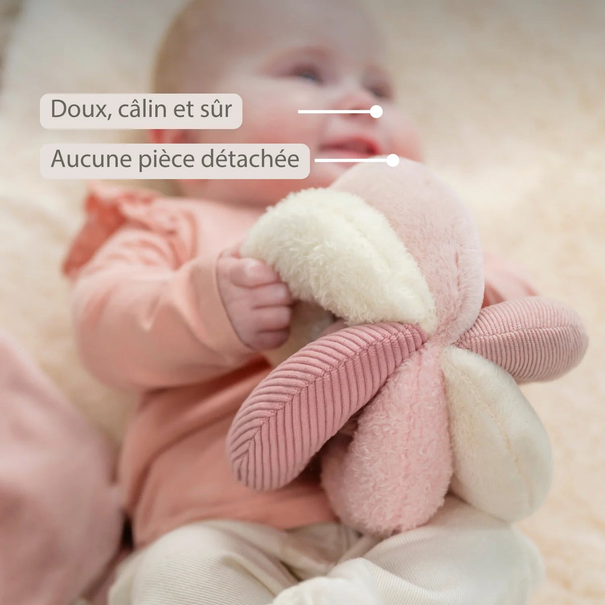 Balle d’activités Lapidou – 17 cm – rose – Nattou NATTOU