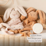 Maxi doudou lapin bébé 65x40 cm – Doudou sable dès la naissance NATTOU
