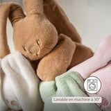 Doudou lapin en peluche 30 cm – Peluche douce bébé beige chaud NATTOU