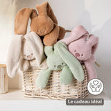 Doudou lapin en peluche 30 cm – Peluche douce bébé beige chaud NATTOU