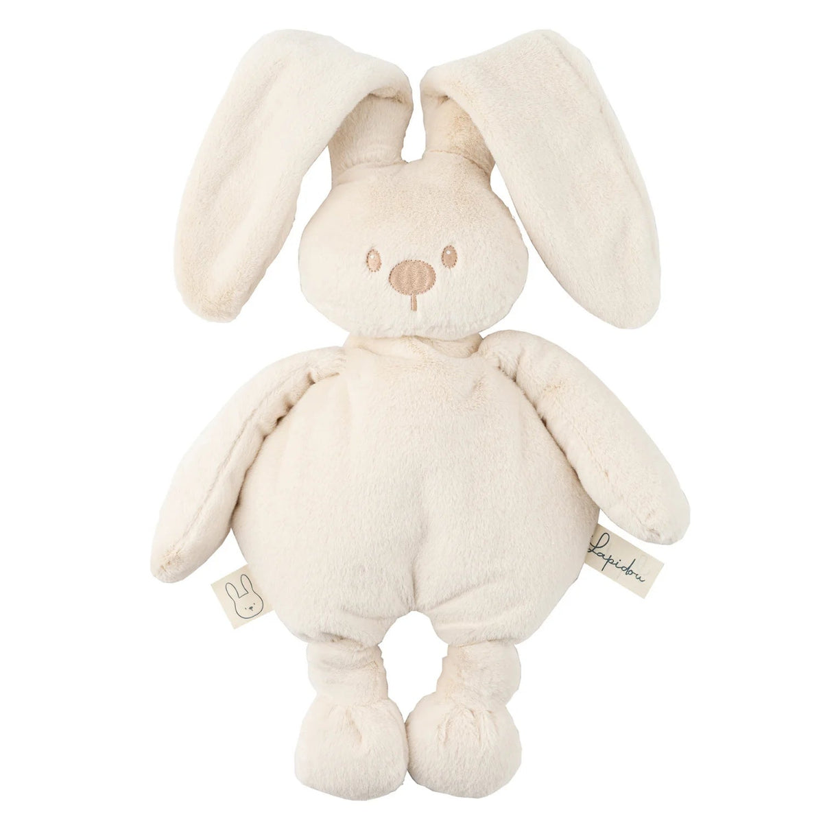Doudou lapin peluche bébé 30 cm sable