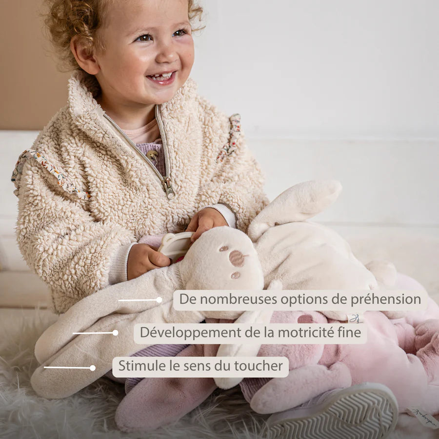 Doudou lapin en peluche 30 cm – Peluche douce bébé sable NATTOU