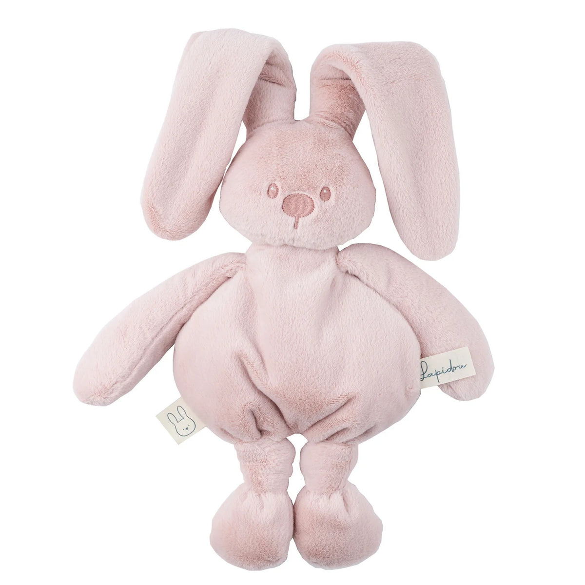 Doudou lapin en peluche 30 cm – Peluche douce bébé rose poudré