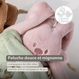 Doudou lapin en peluche 30 cm – Peluche douce bébé rose poudré