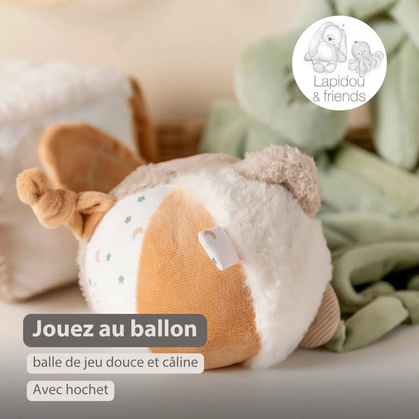 Balle d’activités Lapidou – 15 cm Beige NATTOU