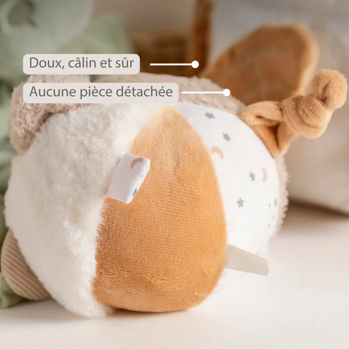 Balle d’activités Lapidou – 15 cm Beige NATTOU