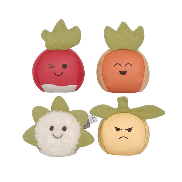 Les Dooballs Potager – Set de 4 balles doudous sensorielles pour bébé 🥕🍎 LITTLE BIG FRIENDS