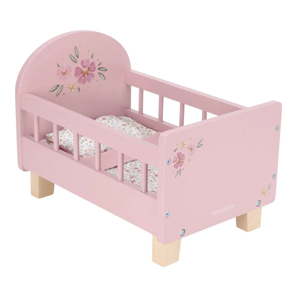 Lit de poupée en bois rose – Essentials LITTLE DUTCH