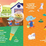 Cherche & Trouve : Jour & Nuit – À la ferme invite les enfants à explorer la ferme de jour puis de nuit grâce à la lampe magique Spot. Une activité interactive qui stimule l'observation, la concentration et l'imagination.Livre Cherche & Trouve Jour & Nuit À la ferme avec lampe magique Spot pour développer l'observation, la curiosité et la concentration des enfants.