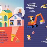 Cherche & Trouve : Jour & Nuit – En ville invite les enfants à explorer les rues de la ville de jour puis de nuit grâce à la lampe magique Spot. Une activité amusante qui développe l'observation, la concentration et l'imagination.Livre Cherche & Trouve Jour & Nuit En ville avec lampe magique Spot pour développer l'observation, la curiosité et la concentration des enfants.