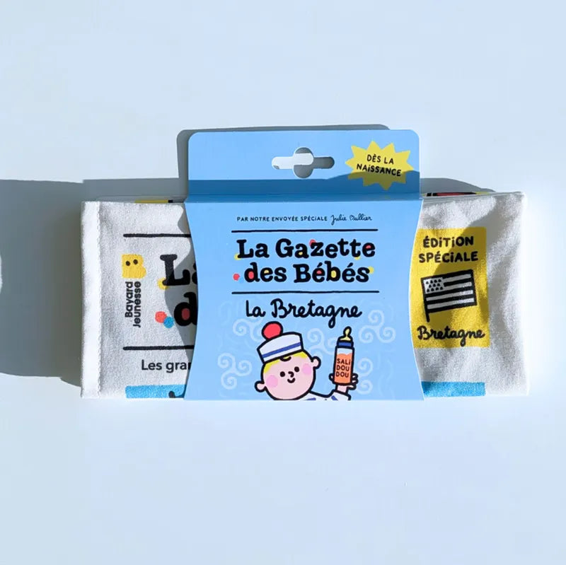 Livre bébé tissu bruissant sur la Bretagne. Livre sensoriel dès la naissance pour éveiller les sens et découvrir un univers marin.